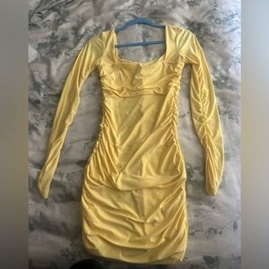 Club L London Yellow Long Sleeve Dress